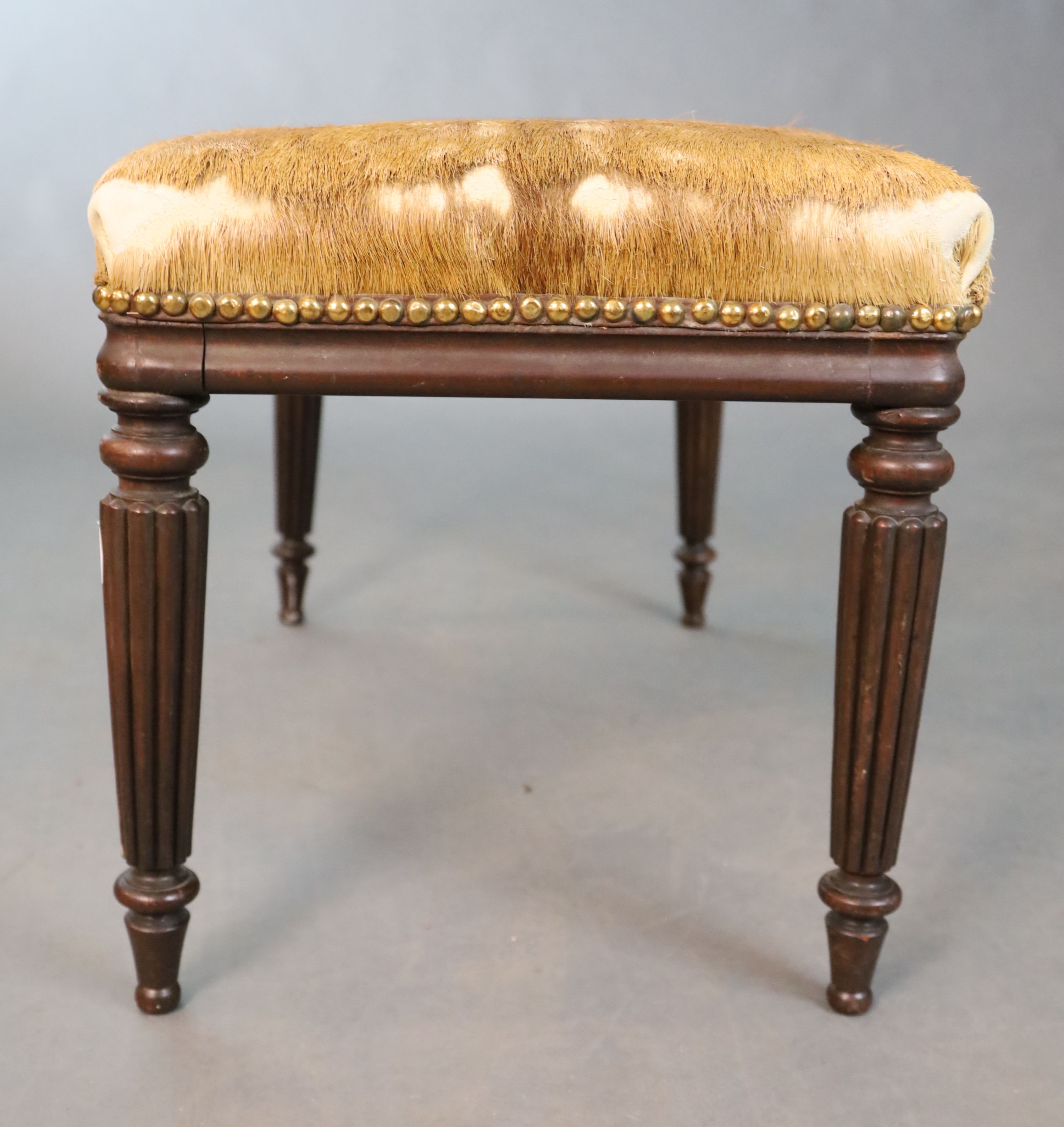 A Regency mahogany dressing stool, W.76cm D.43cm H.45.5cm